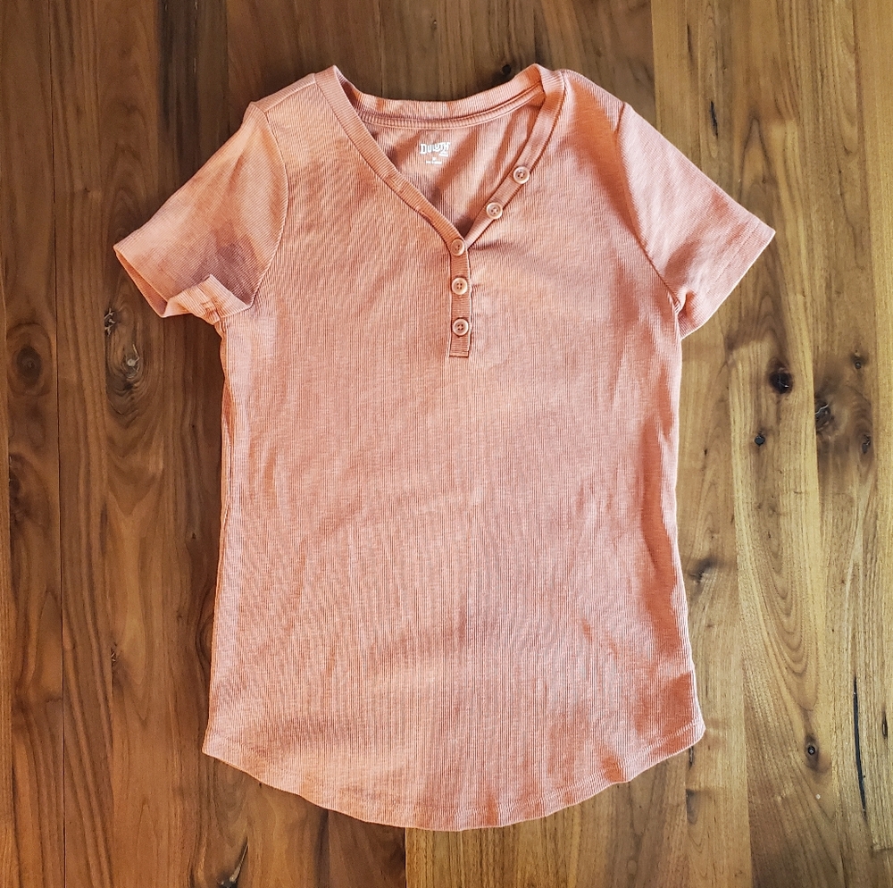 Duluth Trading Co Makers Studio Cotton Rib Henley T-Shirt | Size M